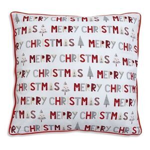 NEW! Farmhouse Whimsical Merry Christmas Throw Pillow Holiday Country Shabby